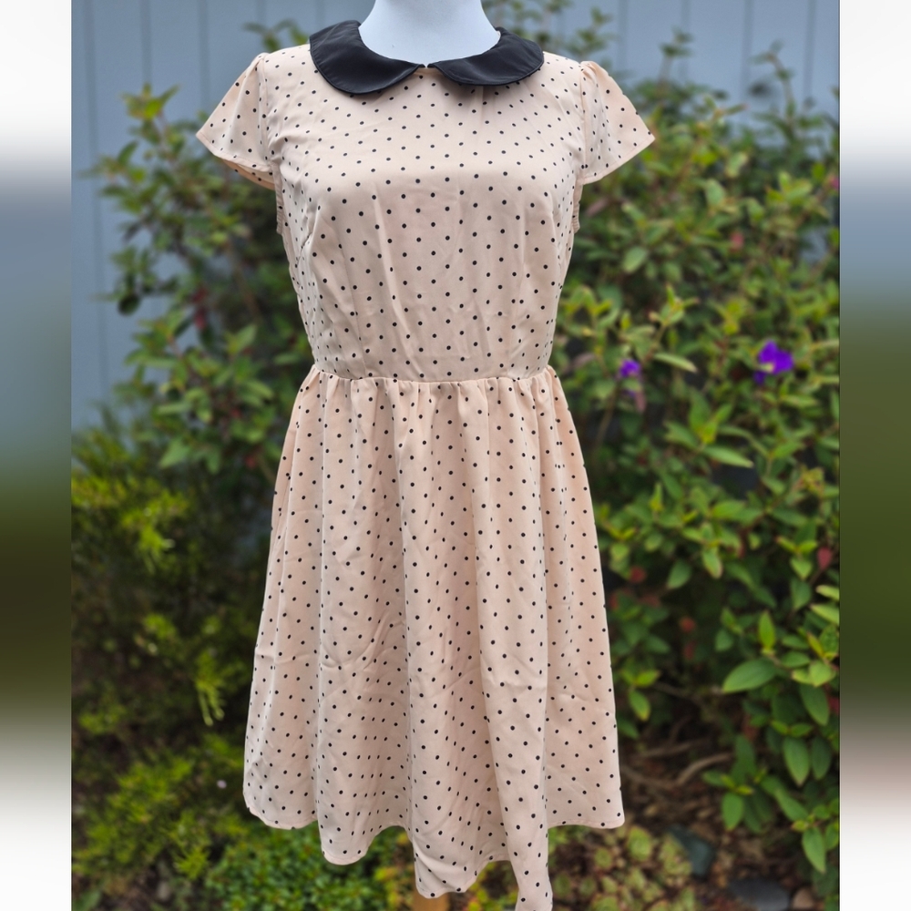 Polka Dot Peter Pan Collar Dress.              By Allegra K Size XS